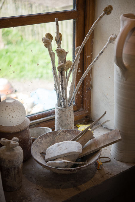 Nic Collins and Sabine Nemet in their pottery 2016